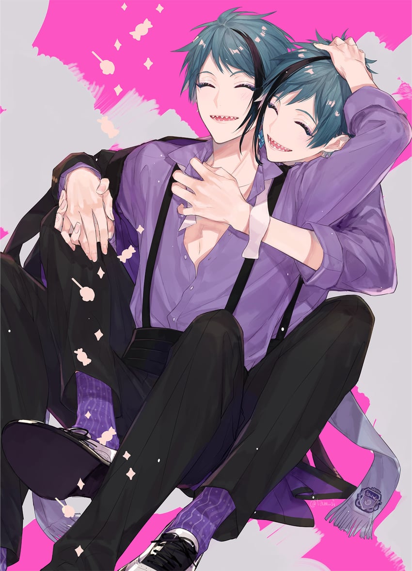 floyd leech and jade leech (twisted wonderland) drawn by chashibu