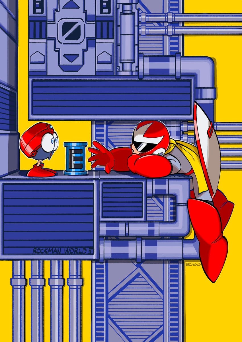 proto man and eddie (mega man and 1 more) drawn by nctn_patch