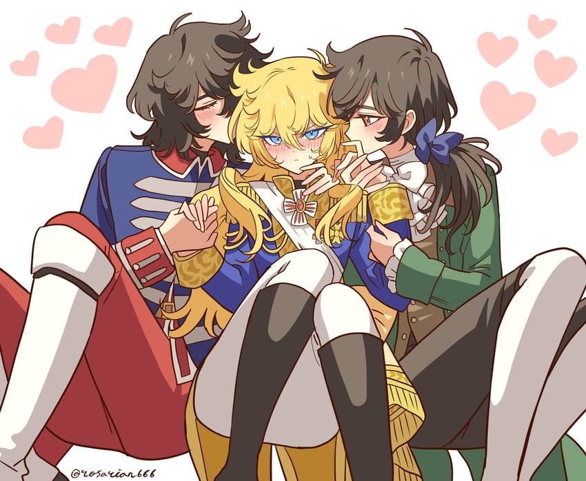 oscar francois de jarjayes and andre grandier (versailles no bara) drawn by meremero