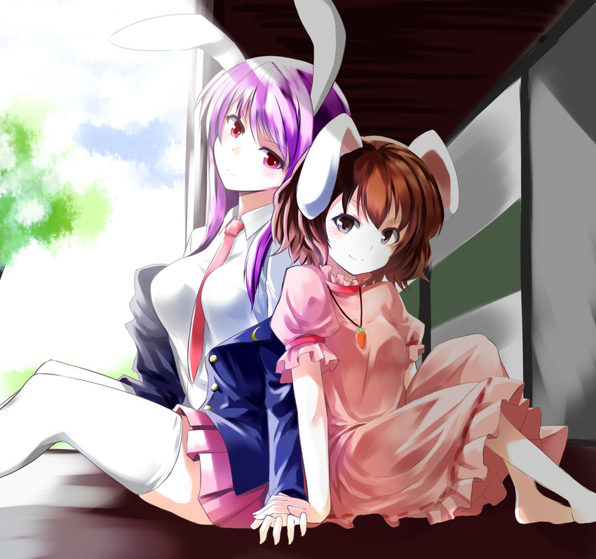 reisen udongein inaba and inaba tewi (touhou) drawn by karadborg