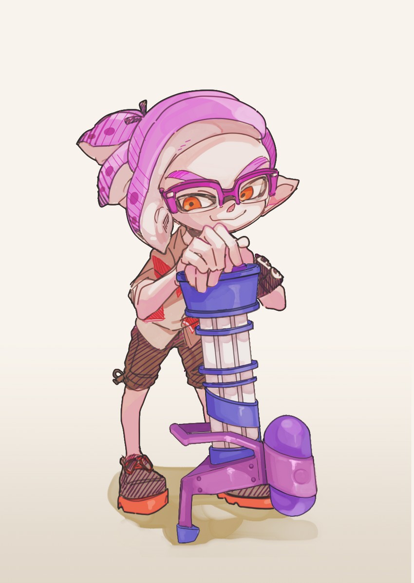 inkling player character and inkling boy (splatoon and 1 more) drawn by mkakimikan