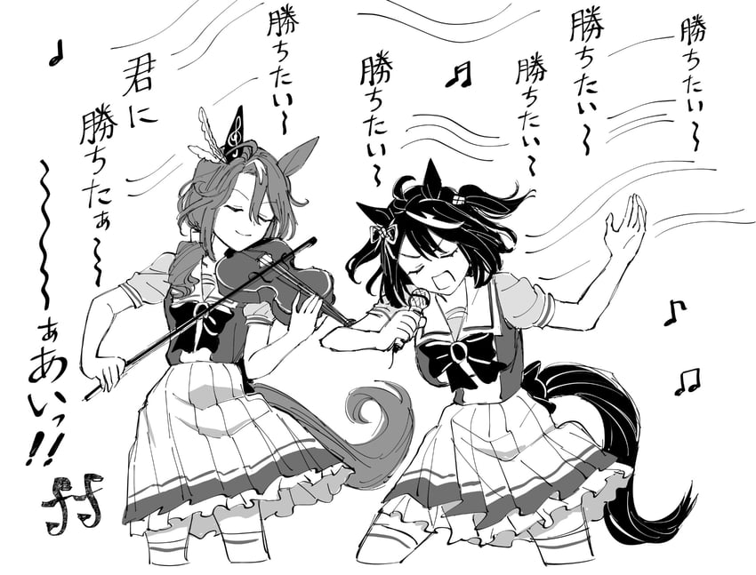 kitasan black and sounds of earth (umamusume) drawn by nayuta_ggg