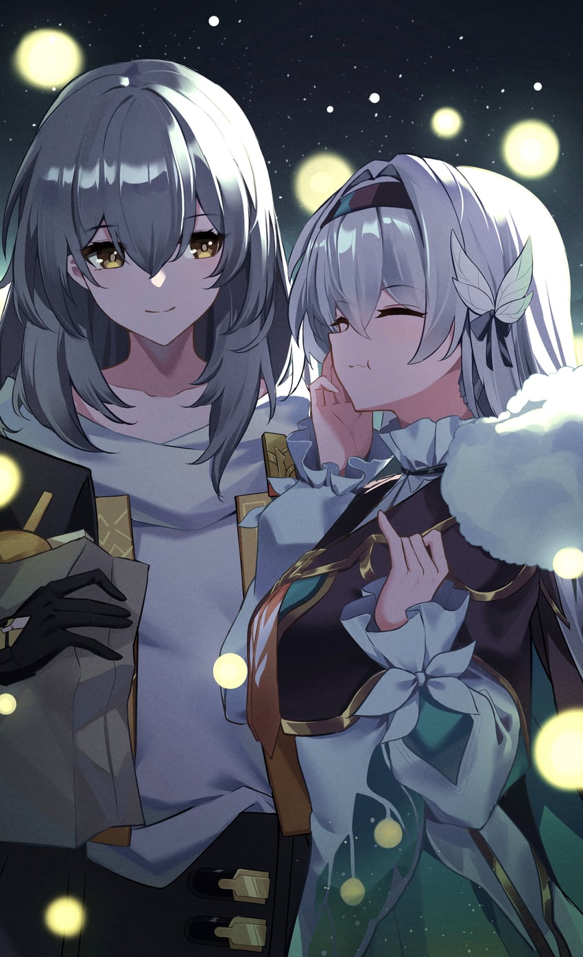 trailblazer, firefly, and stelle (honkai and 1 more) drawn by iras17514
