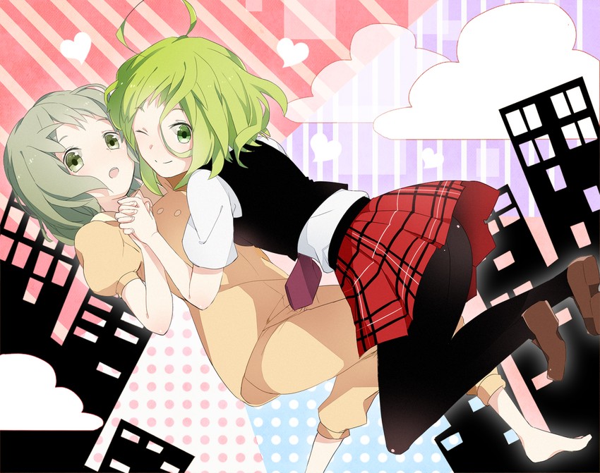 gumi (vocaloid and 1 more) drawn by juugonichi_(wheeliex2)