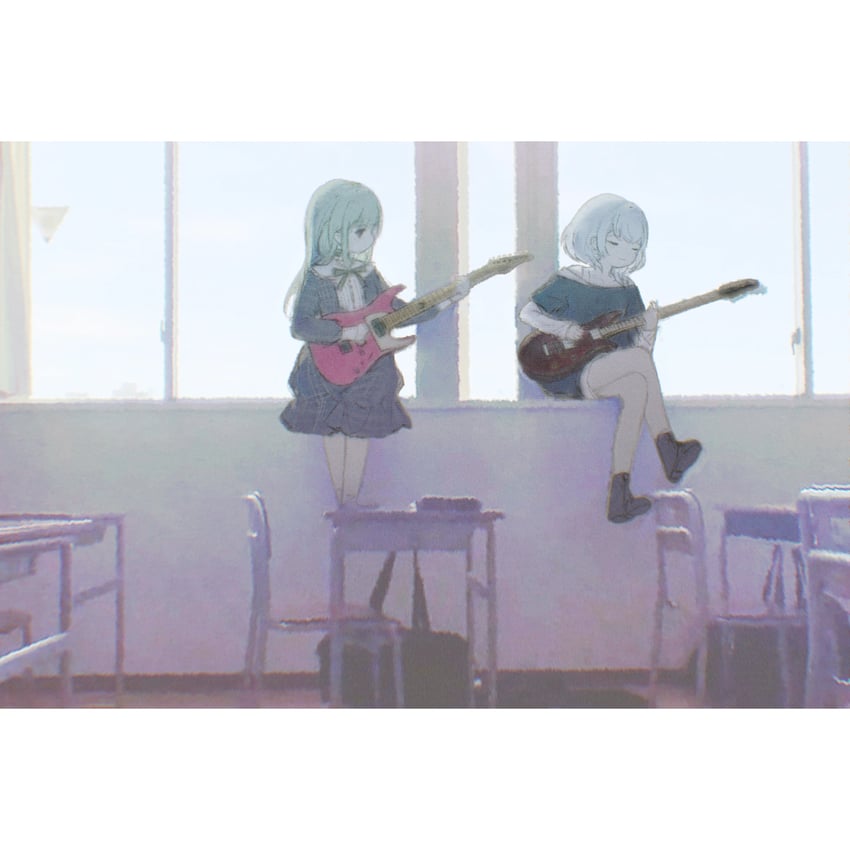 wakaba mutsumi and kaname raana (bang dream! and 1 more) drawn by cui_cui_shu_bing_juan