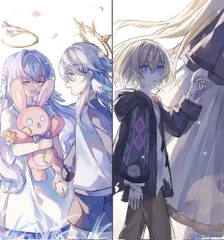 robin, aventurine, sunday, kakavasha, and kakavasha's sister (honkai and 1 more) drawn by fuyu_(xiaodongd2333)
