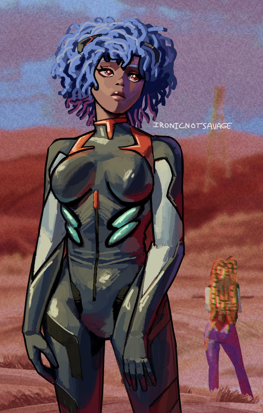 souryuu asuka langley and ayanami rei (neon genesis evangelion and 2 more) drawn by ironicnotsavage