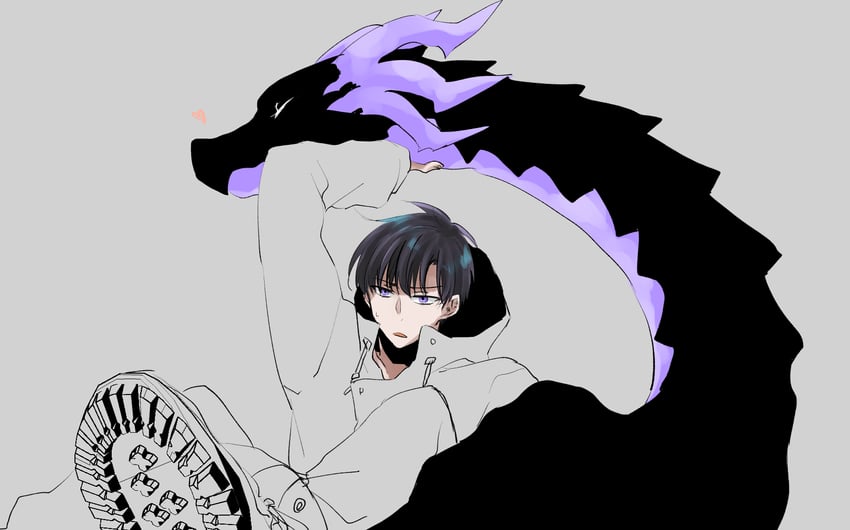 sung jin-woo and kaisel (solo leveling) drawn by 8mo10