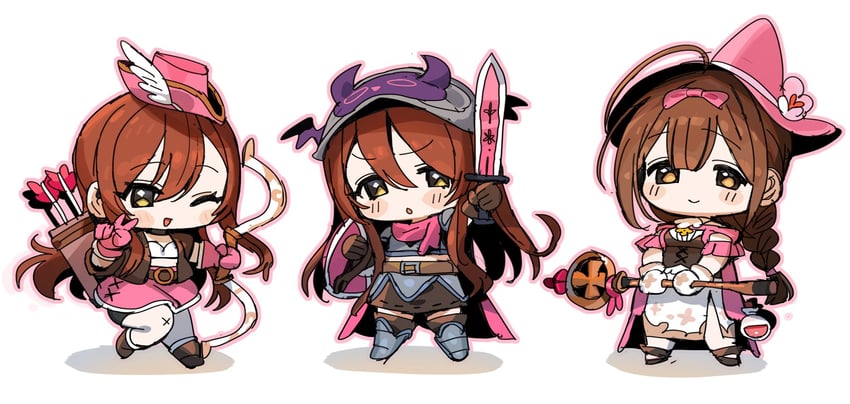 osaki amana, kuwayama chiyuki, and osaki tenka (idolmaster and 1 more) drawn by spawnfoxy