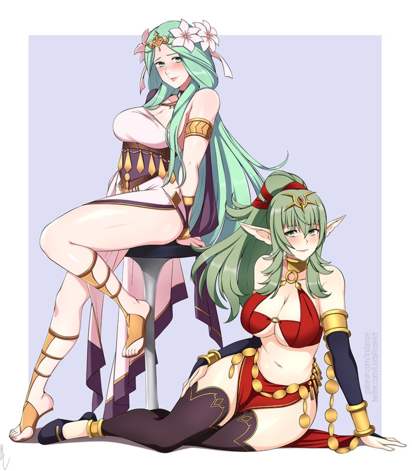 tiki, rhea, and olivia (fire emblem and 3 more) drawn by lindaroze