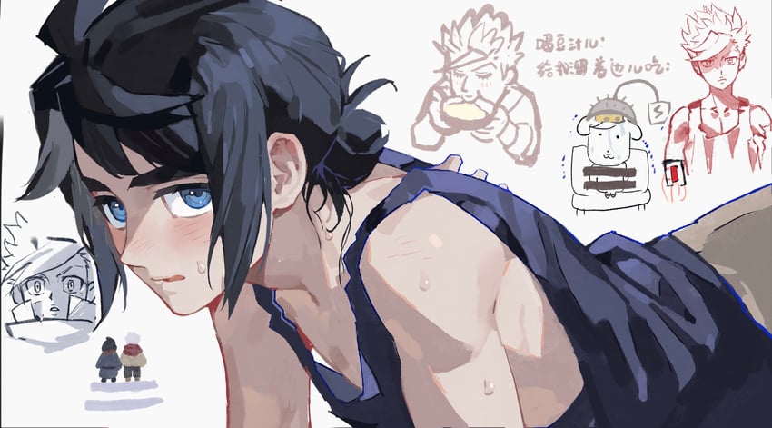 mikazuki augus and orga itsuka (gundam and 2 more) drawn by sumooo_(ga_ilil)