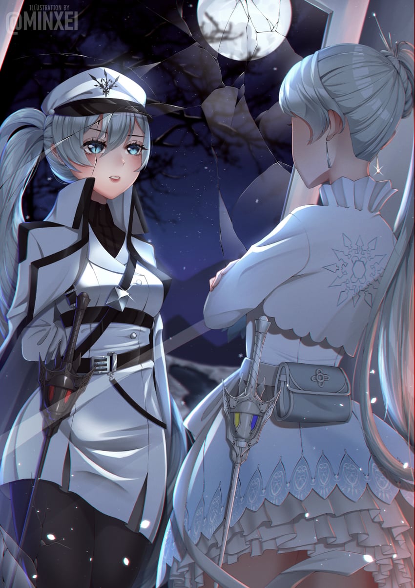 weiss schnee (rwby and 1 more) drawn by minxei