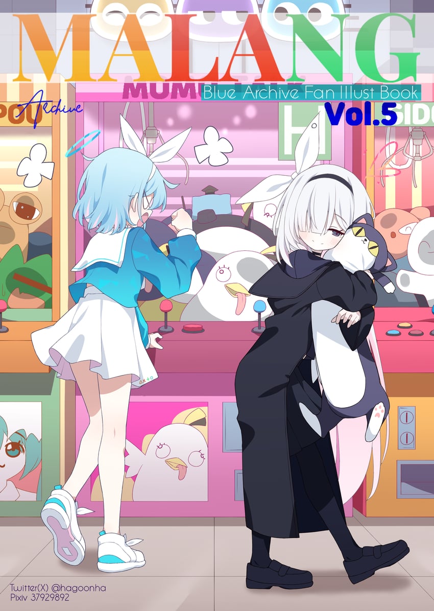 arona, plana, peroro, wavecat, and pou (blue archive and 1 more) drawn by hagoonha