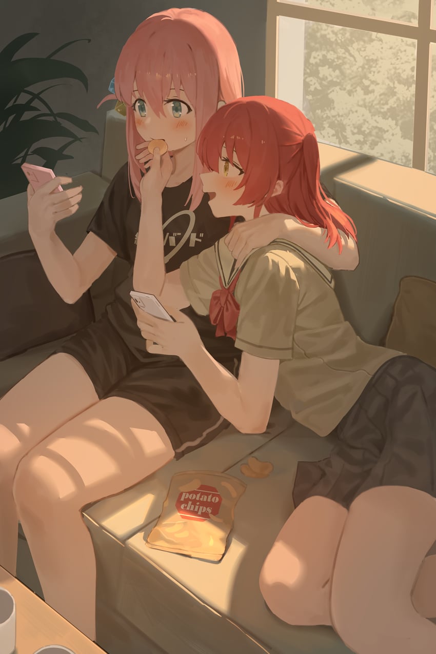 gotoh hitori and kita ikuyo (bocchi the rock!) drawn by milktea_(gggrrr2000)