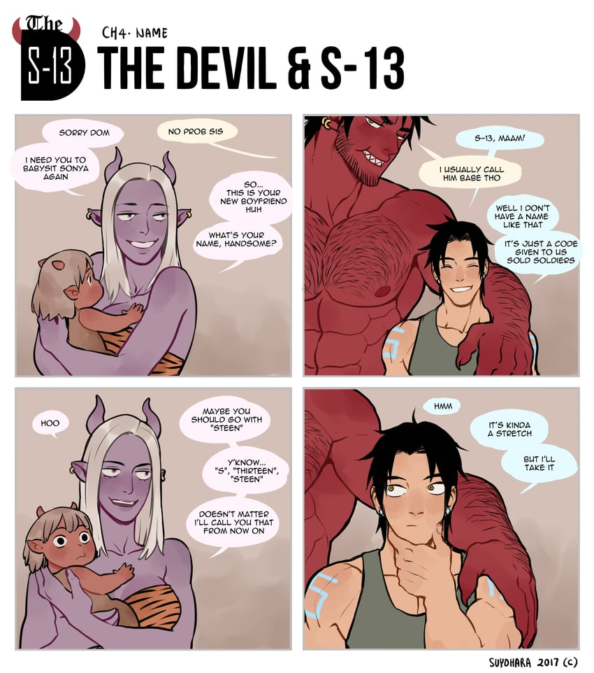 steen, dominique, sonya, and gabriella (the devil and s-13) drawn by suyohara