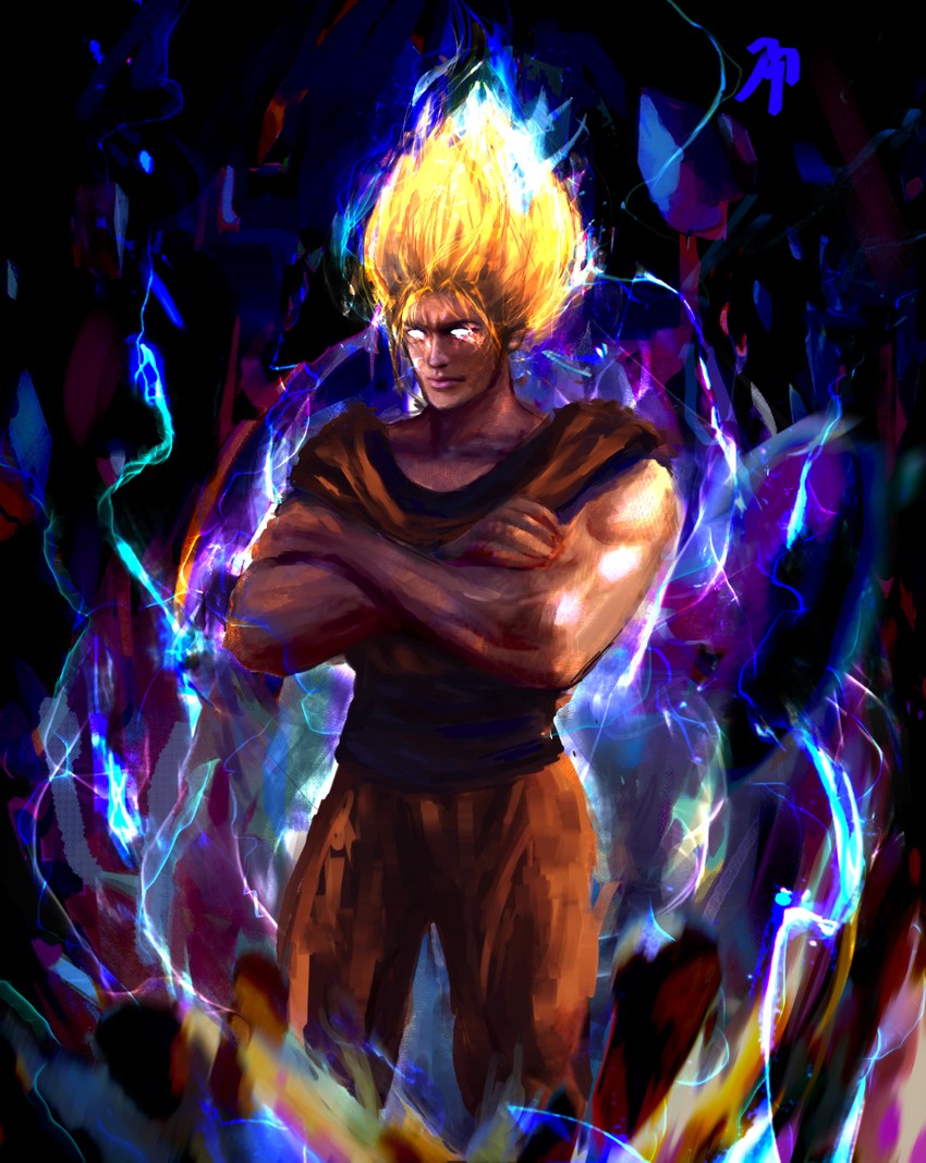 son goku (dragon ball and 2 more) drawn by layla_vladi