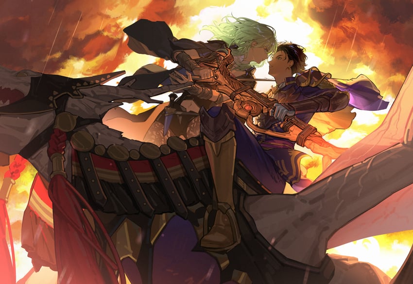 claude von riegan and female byleth (fire emblem and 1 more) drawn by zhihaiwusheng