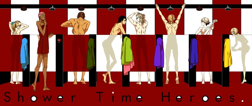 barnaby brooks jr., kaburagi t. kotetsu, ivan karelin, huang pao-lin, karina lyle, and 3 more (tiger & bunny) drawn by hoshino_lily