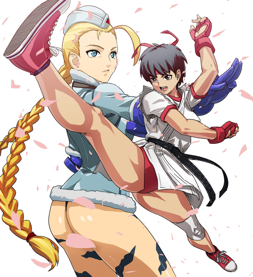 cammy white and kasugano sakura (street fighter and 1 more) drawn by usatarou