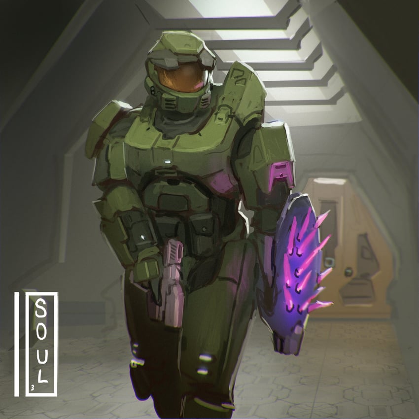 master chief (halo and 1 more) drawn by soul_ant19