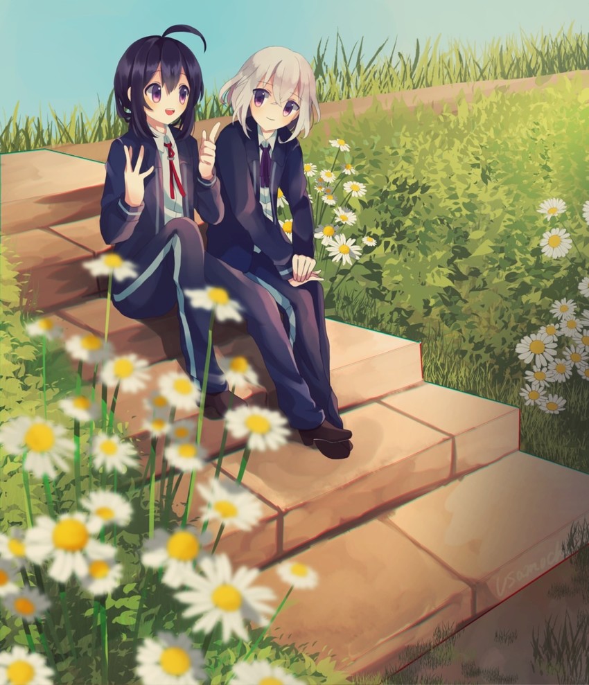 namazuo toushirou and honebami toushirou (touken ranbu) drawn by usamochi.