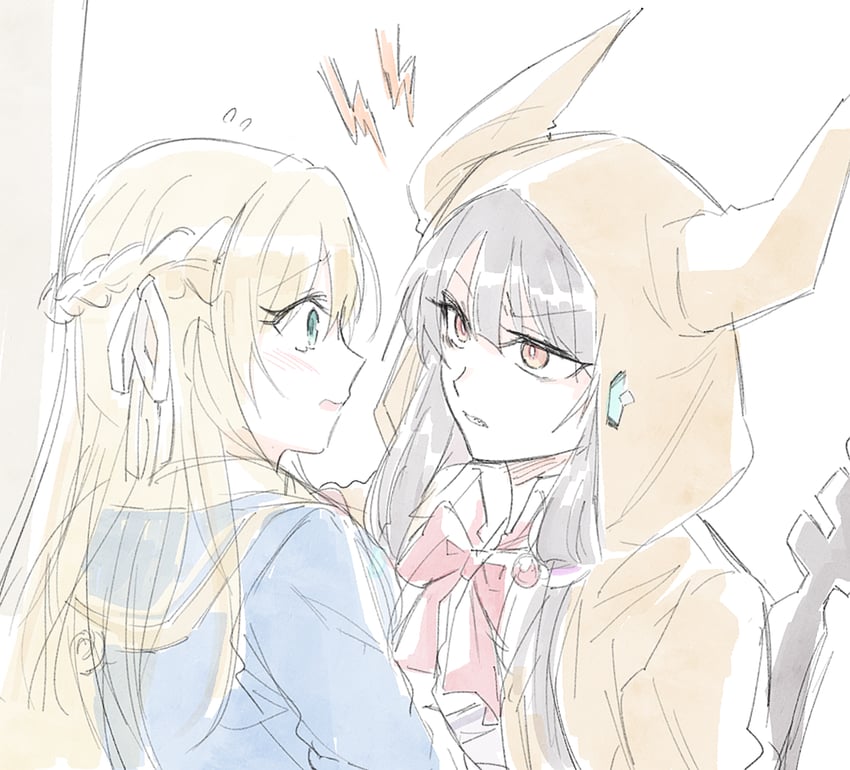 asakura karen and toujou tsukasa (heaven burns red) drawn by opi