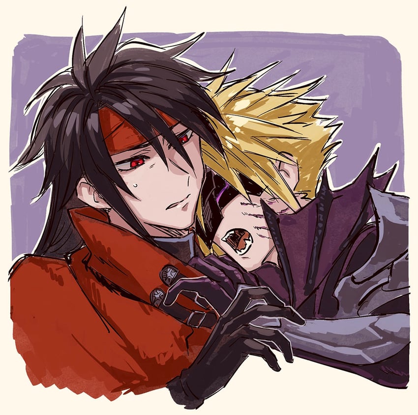 cloud strife and vincent valentine (final fantasy and 2 more) drawn by 1782seta