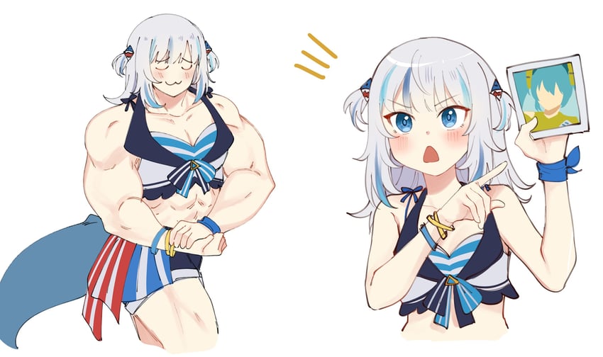 hatsune miku and gawr gura (hololive and 3 more) drawn by mittsu
