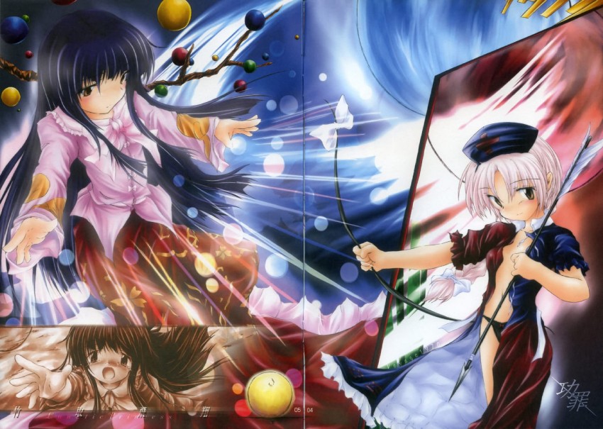 houraisan kaguya and yagokoro eirin (touhou and 1 more) drawn by enu_kei