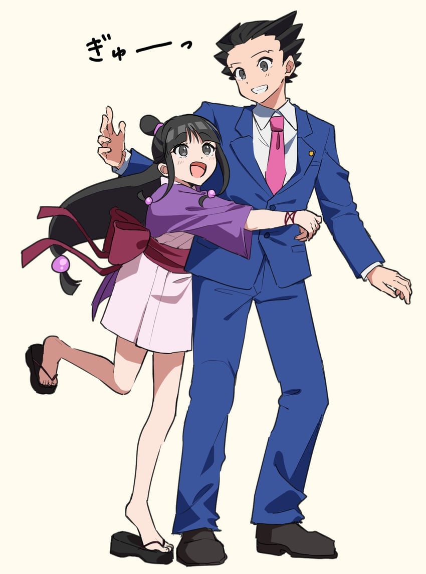 phoenix wright and maya fey (ace attorney) drawn by maka_gtsb