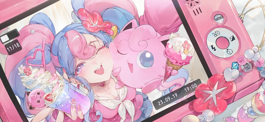 hatsune miku, jigglypuff, and fairy miku (pokemon and 2 more) drawn by chap_sal_!