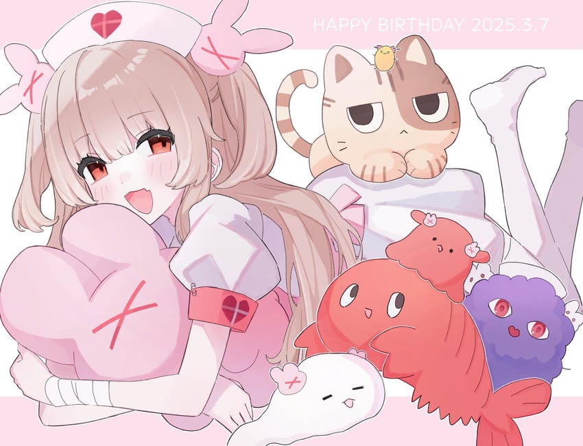 natori sana and saana-kun (sana channel) drawn by hanbun_choudai