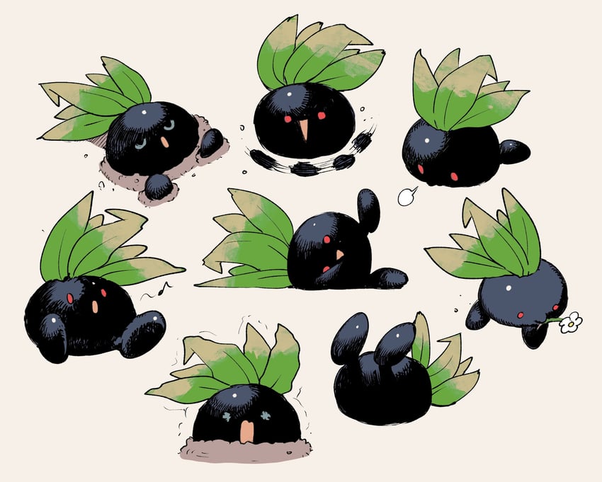 oddish (pokemon and 1 more) drawn by newo_(shinra-p)