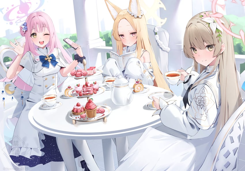 mika, seia, and nagisa (blue archive) drawn by nosuke_tmg