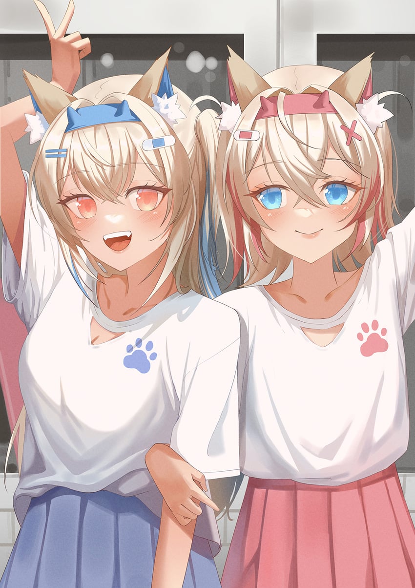 fuwawa abyssgard and mococo abyssgard (hololive and 1 more) drawn by hyk0806