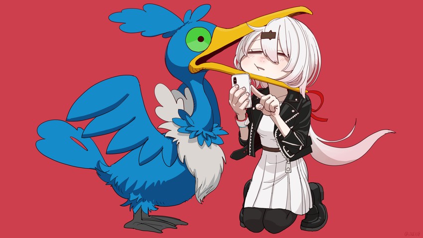 shiina yuika and cramorant (pokemon and 1 more) drawn by isle118