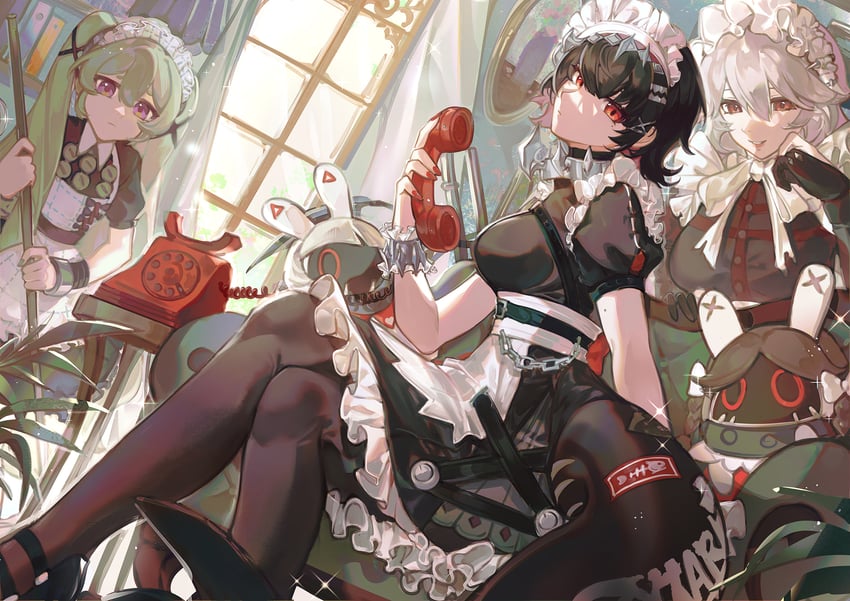 ellen joe, corin wickes, alexandrina sebastiane, drusilla, and anastella (zenless zone zero) drawn by miothle