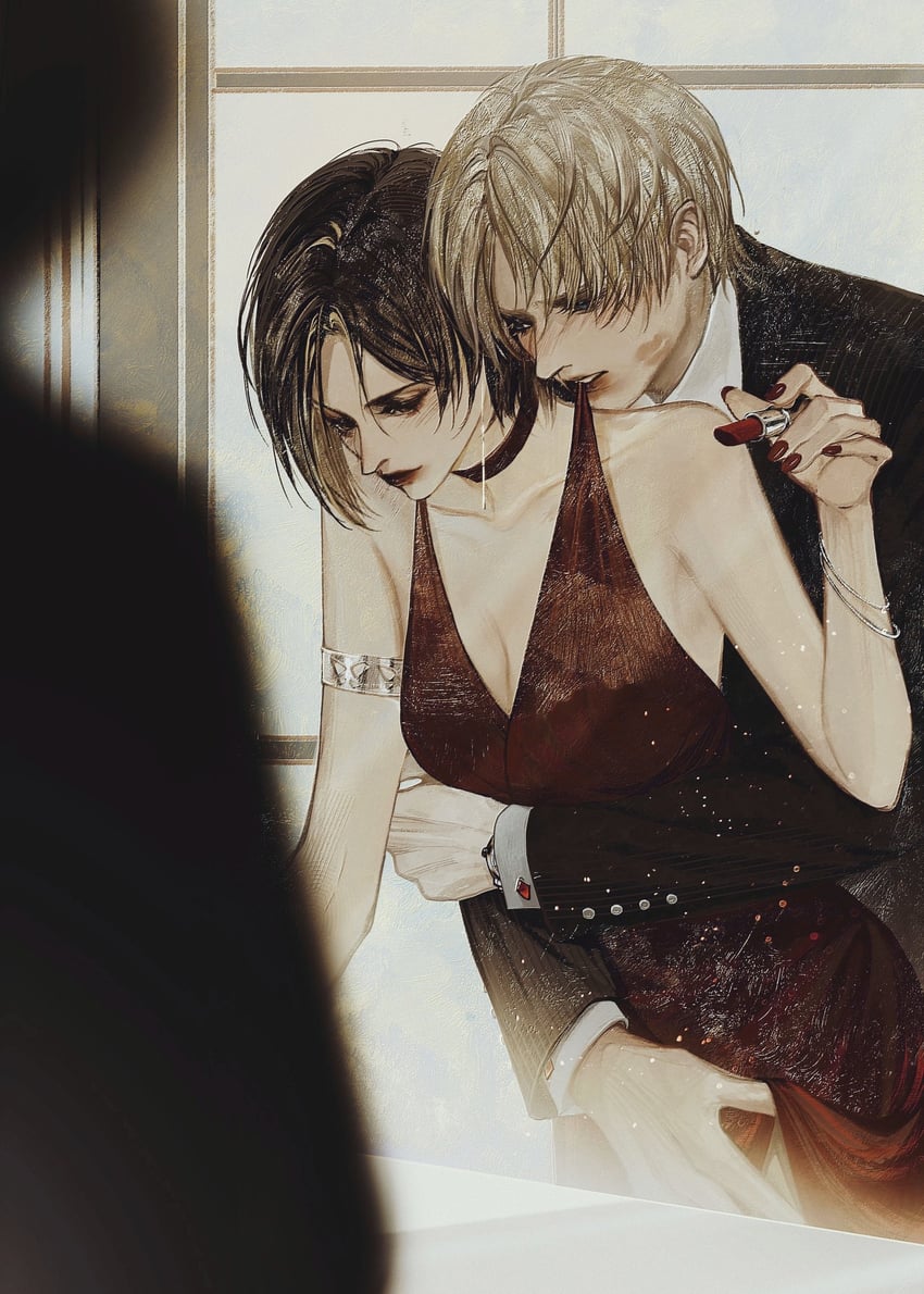 leon s. kennedy and ada wong (resident evil and 1 more) drawn by ringorange_0514