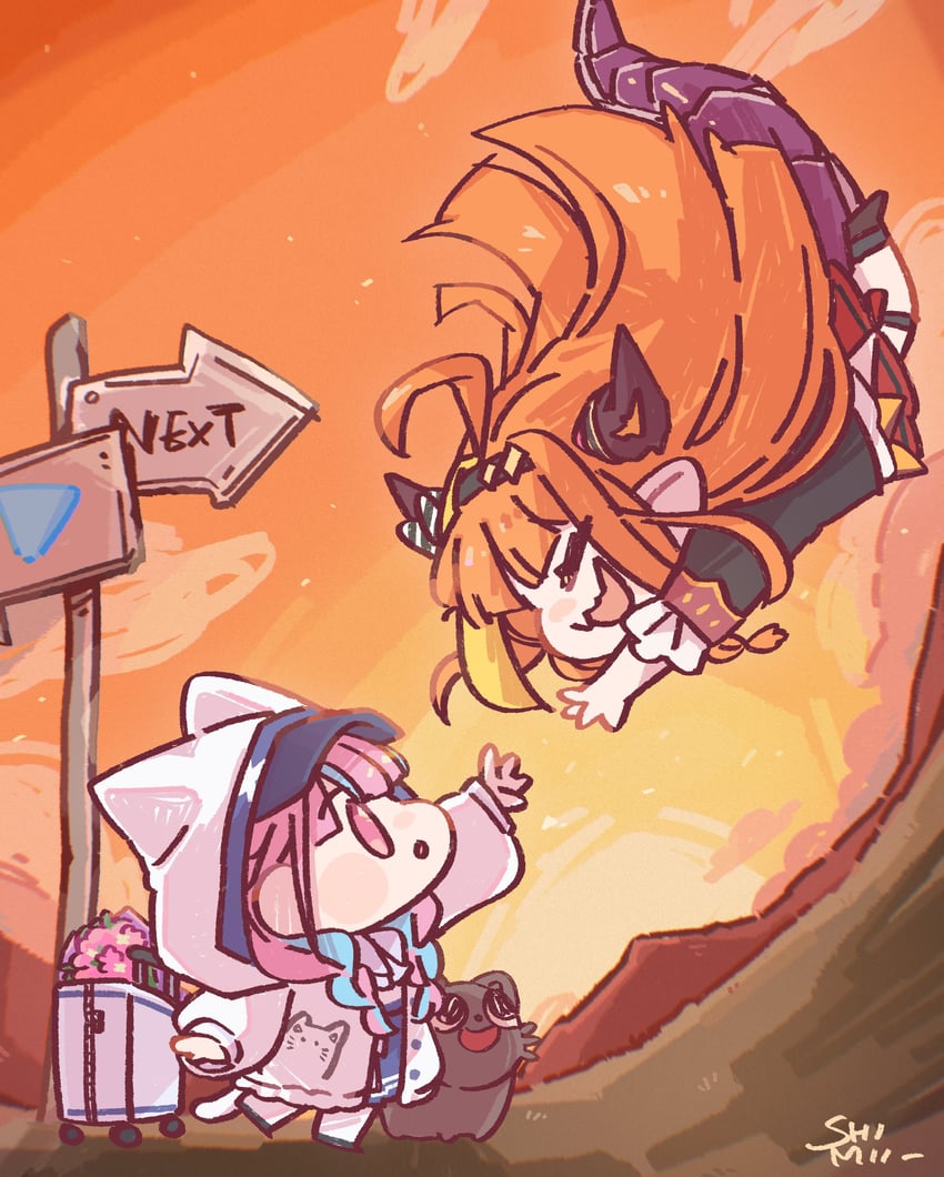 minato aqua, kiryu coco, and neko (hololive) drawn by shii_miii