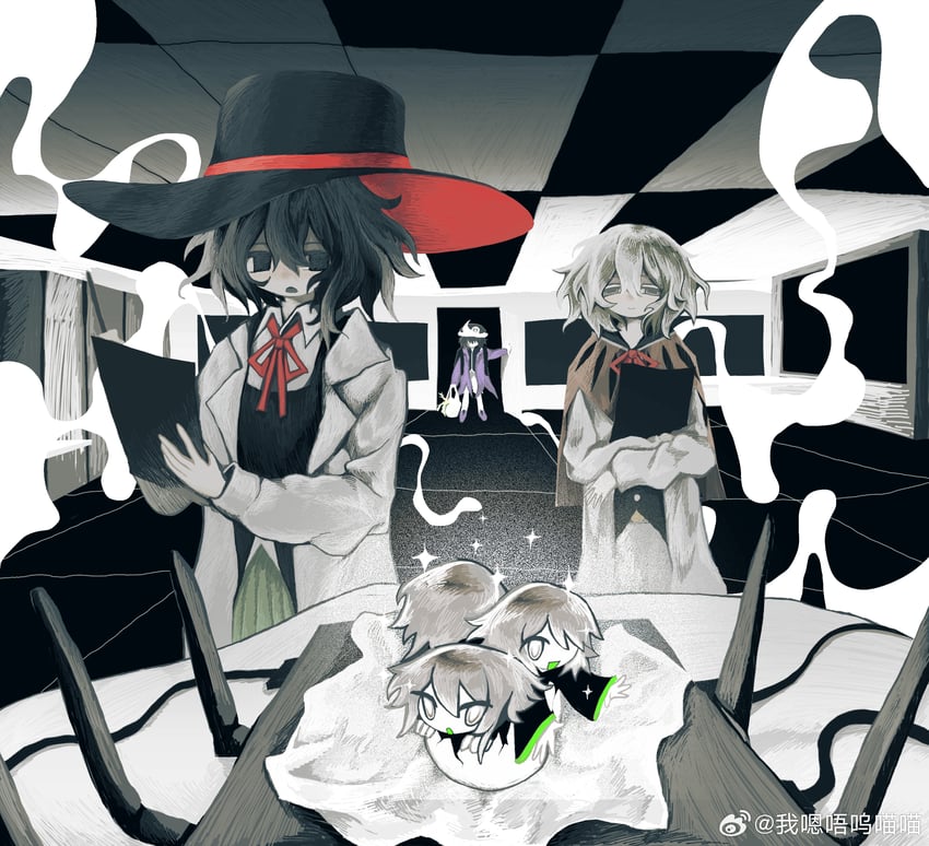 enraku tsubakura, houlen yabusame, shitodo kuroji, and shitodo hoojiro (len'en) drawn by renlei_jing_shi_wo_ziji