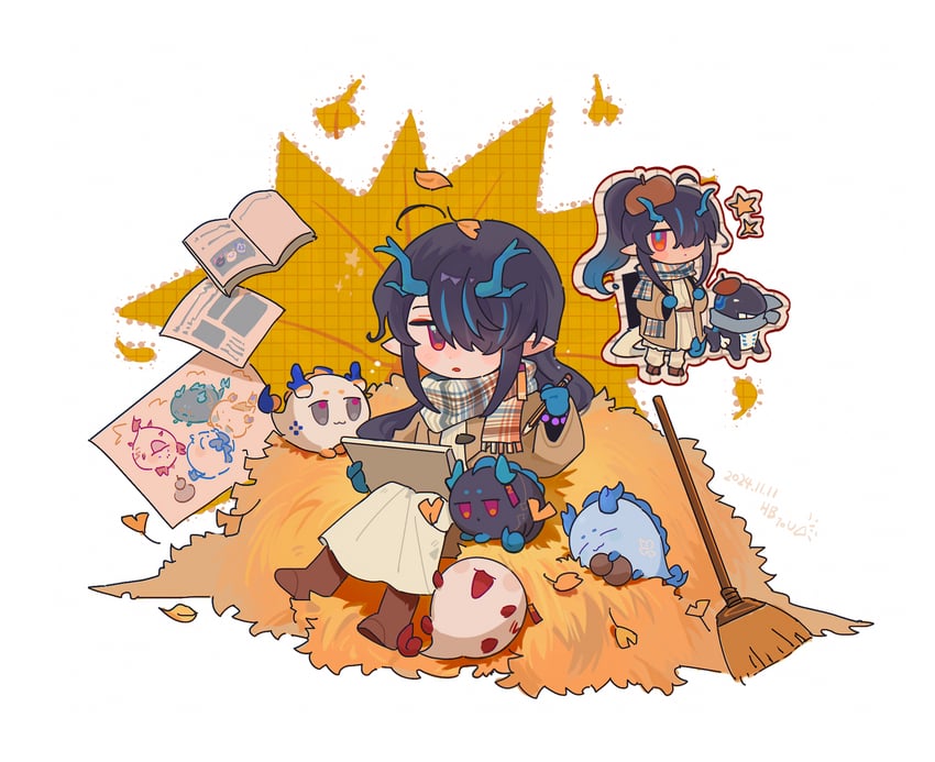 shu, dusk, nian, ling, and bitey (arknights) drawn by sifeizui