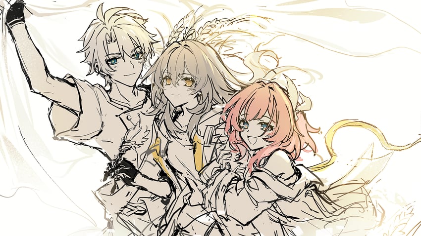 trailblazer, stelle, cyrene, and phainon (honkai and 1 more) drawn by akiko54124