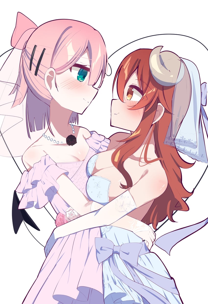 yoshida yuuko and chiyoda momo (machikado mazoku) drawn by shimeji_wyvern