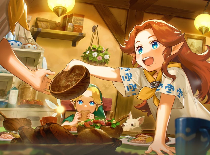 link, young link, tatl, cremia, and romani (the legend of zelda and 1 more) drawn by nshi