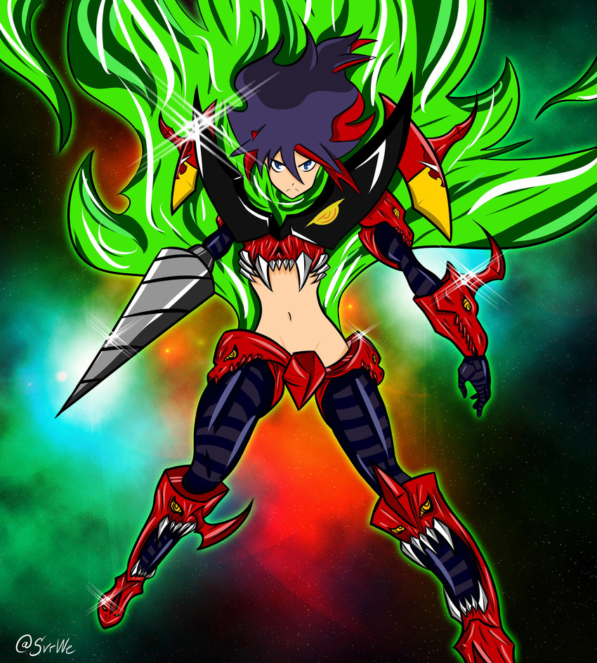 matoi ryuuko, senketsu, and tengen toppa gurren-lagann (kill la kill and 1 more) drawn by svrwe