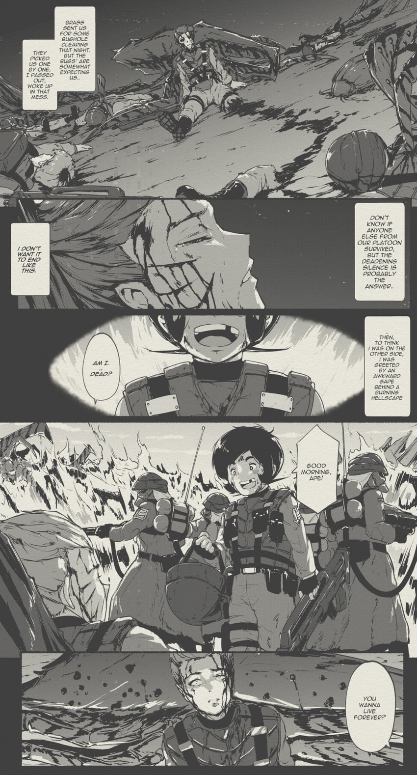 mobile infantry, holly, arachnid, and dizzy flores (original and 1 more) drawn by tyrone
