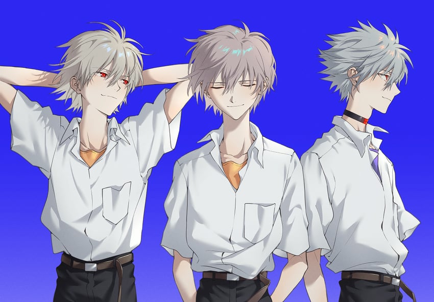 nagisa kaworu (neon genesis evangelion) drawn by himo_(himodayoo)