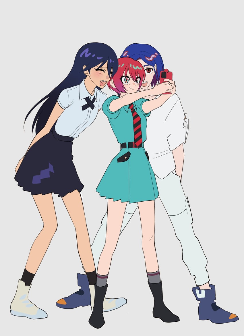 amate yuzuriha, shuji ito, and nyaan (gundam and 1 more) drawn by yang_gallae