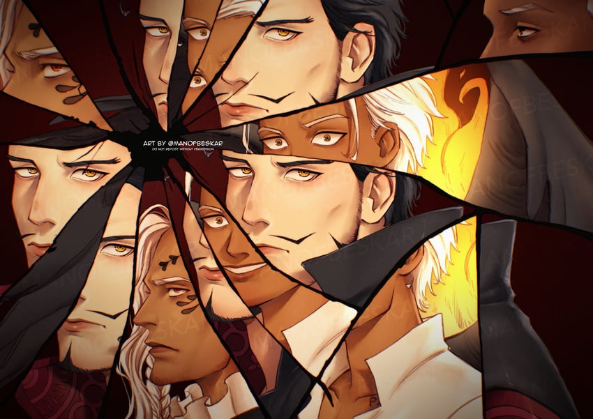 dracule mihawk, king, and s-hawk (one piece) drawn by manofbeskar