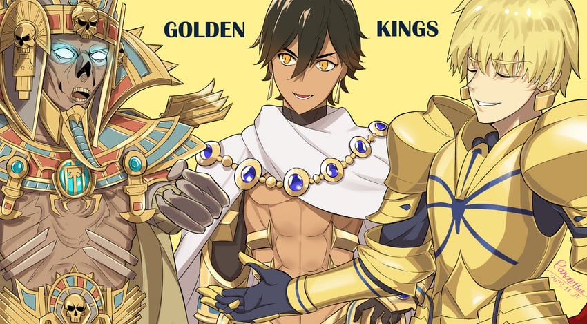 gilgamesh, ozymandias, and settra the imperishable (fate and 2 more) drawn by caravthir